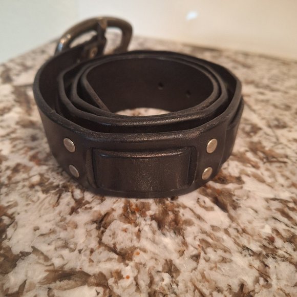 Lucky Brand MENS Leather Black  Belt size 34 - Picture 2 of 8